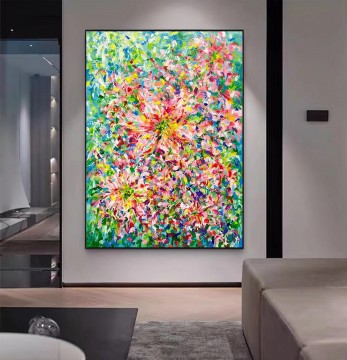 Flowers Painting - Abstract floral baho flowers wall decor